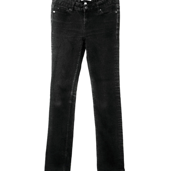 ** AU SPORTSGIRL*** Super Sleek Black Denim Distressed Straight Jean - Picture 1 of 8